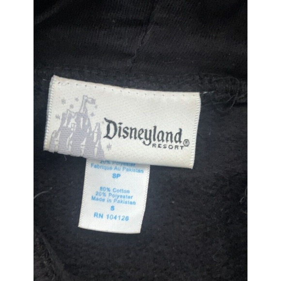 Disney Resort Hoodie Youth Small Black w Animal Print Mickey Mouse Sweatshirt - Picture 6 of 12